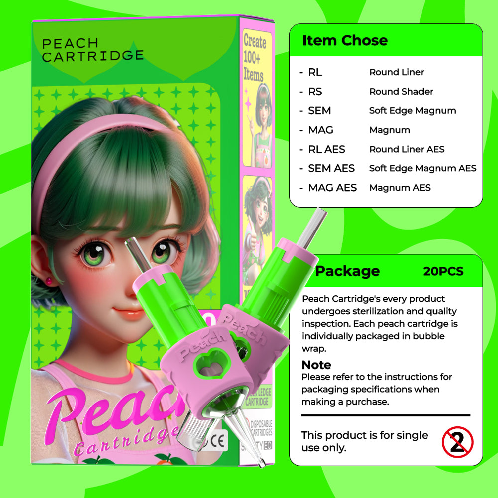 PEACH Extended Tip 2024 Newest Image Reversal Model Revolutionary Tattoo Needle